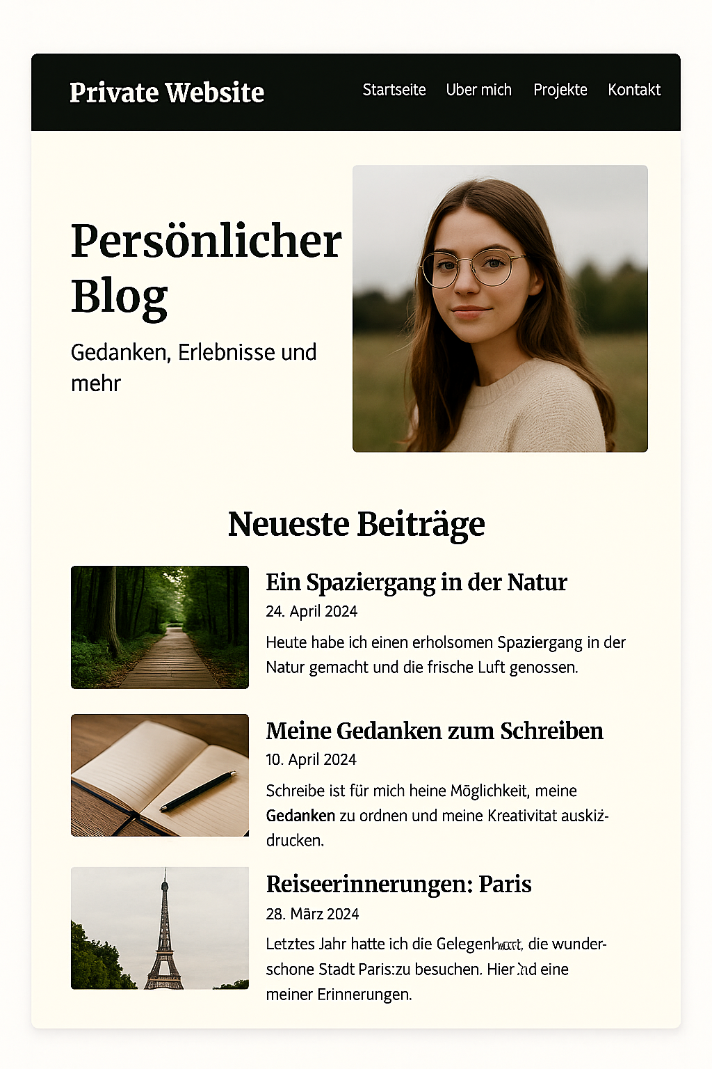 Private Webseiten Screenshot